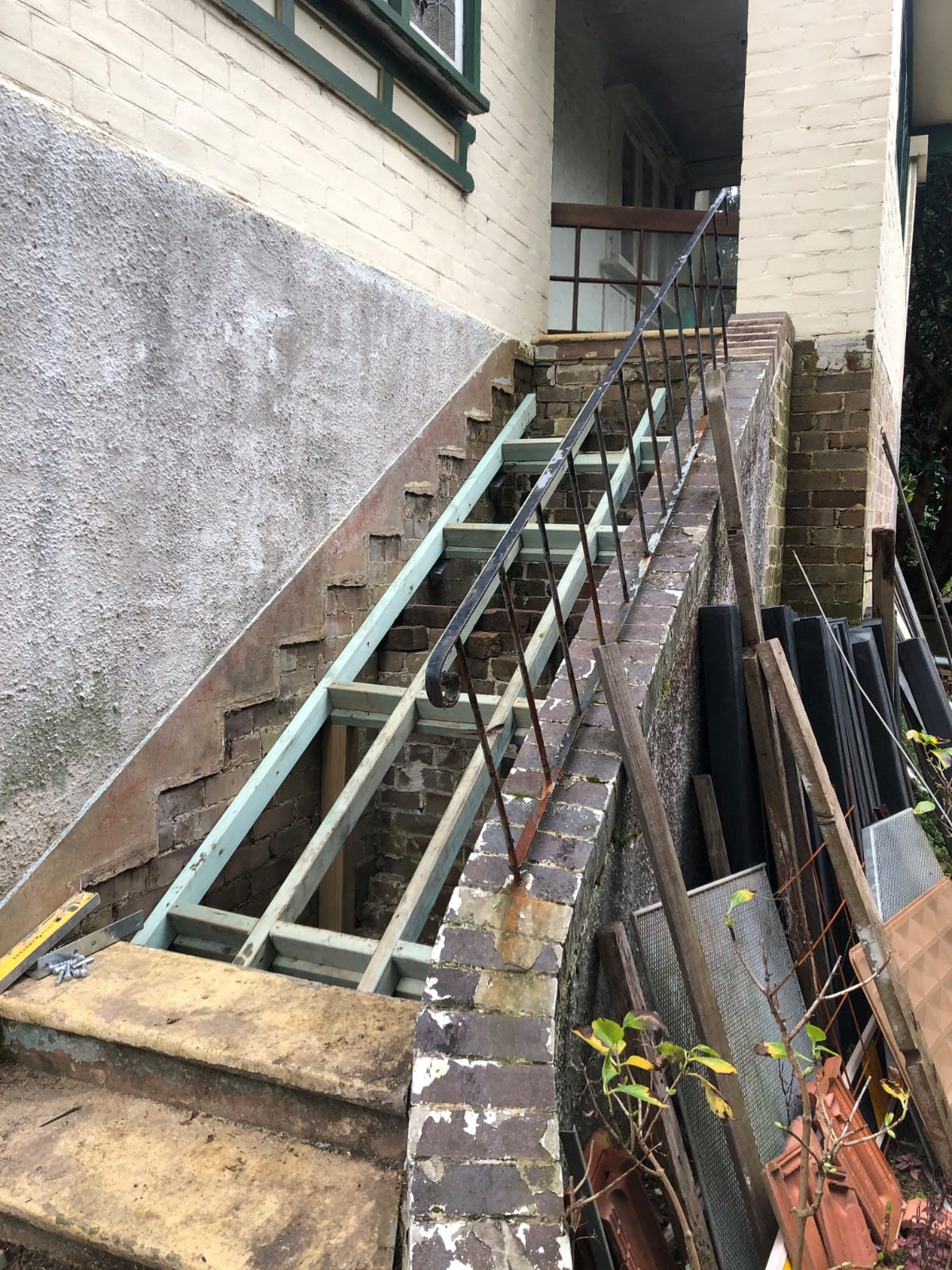 Staircase rebuild in Lane Cove, poured concrete steps