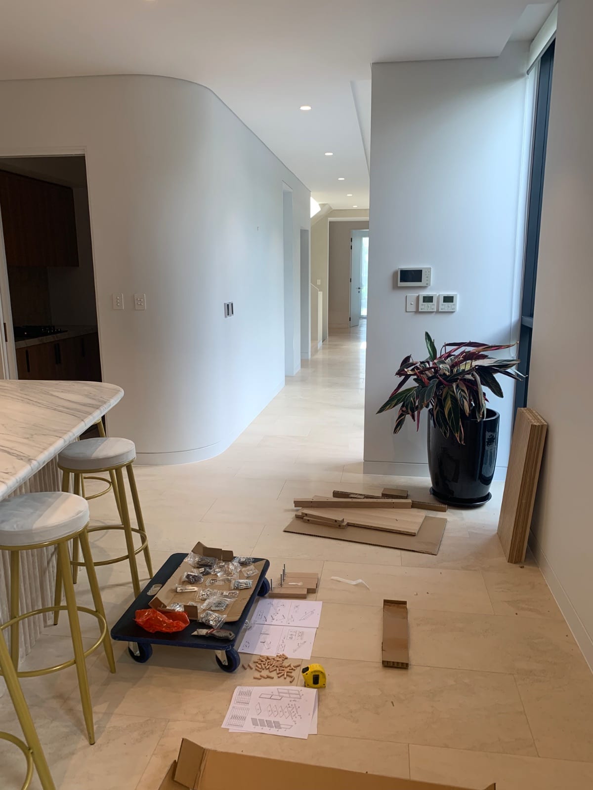 Flat pack assembly in a new duplex in Hunters Hill