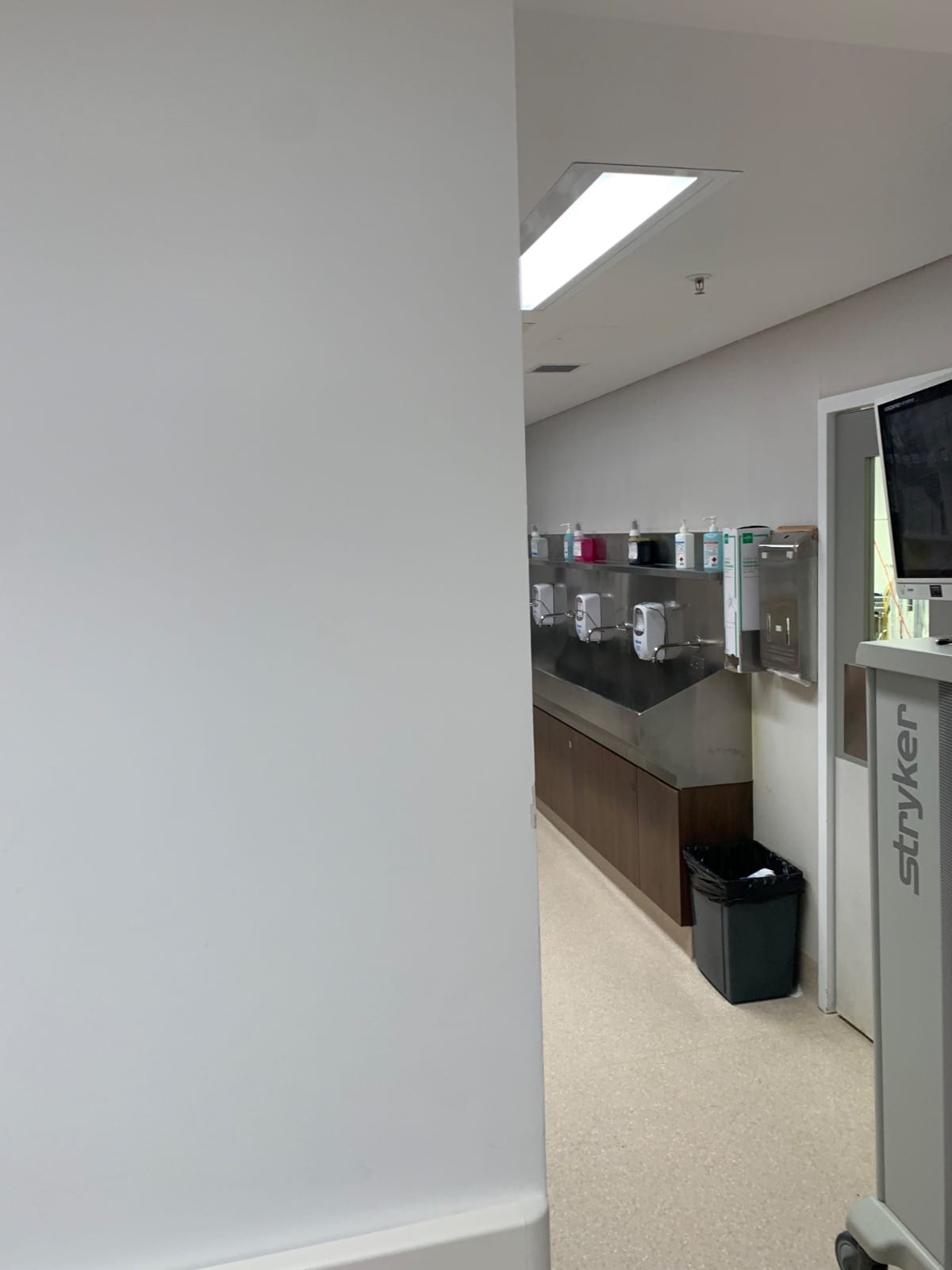 Building maintenance work inside a day surgery in St Leonards, ongoing over many months